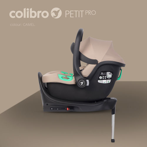 Fotelik samochodowy Petit PRO marki Colibro z homologacją ECE R129 I-SIZE z bazą ISOFIX - instalacja odbywa się jednym szybkim ruchem