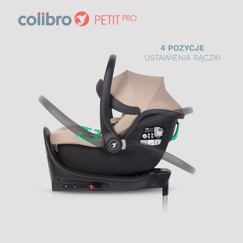 Fotelik samochodowy Petit PRO marki Colibro z homologacją ECE R129 I-SIZE z bazą ISOFIX - instalacja odbywa się jednym szybkim ruchem