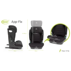 4Baby App-Fix Black i-Size fotelik samochodowy dla dziecka 15-36 kg lub 100-150 cm