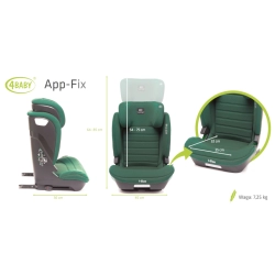 4Baby App-Fix Dark Green i-Size fotelik samochodowy dla dziecka 15-36 kg lub 100-150 cm