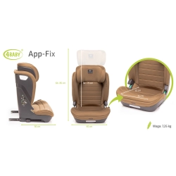 4Baby App-Fix Mokka i-Size fotelik samochodowy dla dziecka 15-36 kg lub 100-150 cm