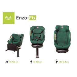 4Baby ENZO-FIX Dark Green i-Size obrotowy fotelik samochodowy dla dziecka 40-150 cm, 0-12 lat