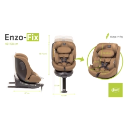 4Baby ENZO-FIX Mokka i-Size obrotowy fotelik samochodowy dla dziecka 40-150 cm, 0-12 lat