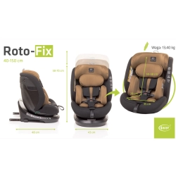 4Baby ROTO-FIX i-Size Mokka obrotowy fotelik samochodowy dla dziecka 0-36 kg lub 40-150 cm