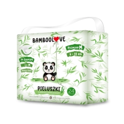 Bamboolove jednorazowe pieluszki bambusowe rozmiar M dla dziecka 6-11 kg Pieluchy 24 sztuki