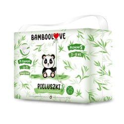 Bamboolove jednorazowe pieluszki bambusowe rozmiar S dla dziecka 3-8 kg Pieluchy 25 sztuk