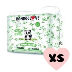 Bamboolove jednorazowe pieluszki bambusowe rozmiar XS dla dziecka 2-4 kg Pieluchy Newborn 27 sztuk