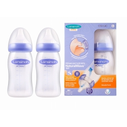 Lansinoh Momma 2 butelki ze smoczkami NaturalWave Teat Duo Pack 2x butelka 240 ml