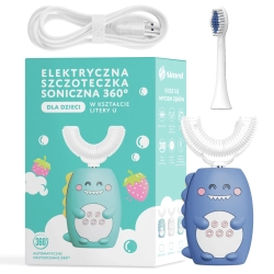 Szczoteczka soniczna 360 dla dzieci 360 U-shape 2w1 Niebieska ES3