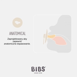 BIBS Anatomical IVORY Smoczek Uspokajający kauczuk Hevea rozmiar M dla dziecka 6-18 miesięcy