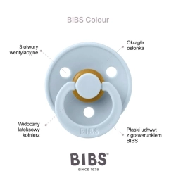 BIBS Anatomical IVORY Smoczek Uspokajający kauczuk Hevea rozmiar M dla dziecka 6-18 miesięcy