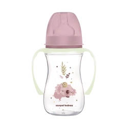 Butelka antykolkowa ze świecącymi uchwytami EasyStart 240 ml Canpol 35/237 Sleepy Koala Pink