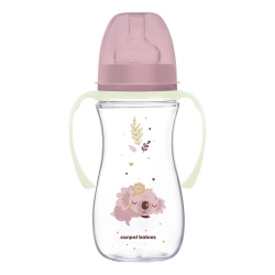 Butelka antykolkowa ze świecącymi uchwytami EasyStart 300 ml Canpol 35/238 Sleepy Koala Pink