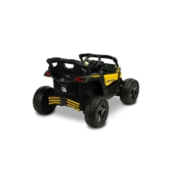 Pojazd akumulatorowy Can-Am BRP MAVERICK Yellow samochód terenowy Buggy ATV 4 mocne silniki 4x 200 W 24V, oświetlenie LED, pilot