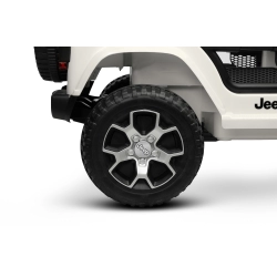 Pojazd akumulatorowy terenowy JEEP RUBICON White Toyz by Caretero 4 x silnik 12V łącznie 180W, akumulator (10Ah 12V)