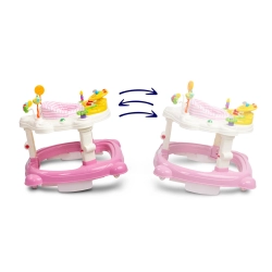 Chodzik dla dziecka HIPHOP Pink Toyz by Caretero posiada 3 funkcje: bujaka, skoczka i chodzika