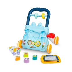 Zabawka edukacyjna pchacz dla dziecka ZOO Blue + znikopis