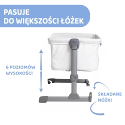 Chicco Next2Me Essential CLOUD łóżeczko dostawne z opuszczanym bokiem i funkcją kołyski