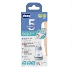 Chicco butelka Perfect5 Chłopczyk 150 ml smoczek silikonowy o wolnym przepływie dla dziecka 0m+