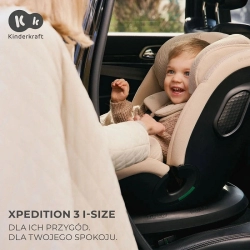 Kinderkraft Xpedition 3 Beige i-Size obrotowy fotelik samochodowy dla dziecka 40-150 cm, 0-12 lat