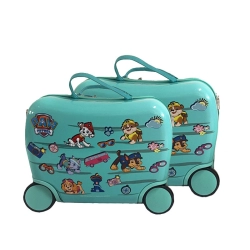 Jeżdżąca walizka podróżna Psi Patrol turkusowa mała Nickelodeon Walizeczka na kółkach