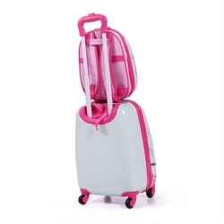 Jeżdżąca walizka podróżna i plecak w zestawie SOWY walizeczka na kółkach