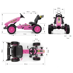 Milly Mally gokart na pedały ROCKET Pink pojazd dla dziecka