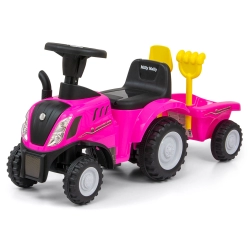 Traktor z przyczepą New Holland T7 Pink różowy pojazd jeździk dla dziecka Milly Mally