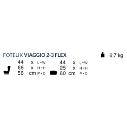 Peg Perego Viaggio 2-3 FLEX CRYSTAL BLACK fotelik samochodowy dla dziecka 100-150cm,  15-36 kg