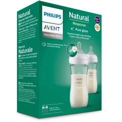 Avent Philips Responsywna butelka SZKLANA 2x240 ml Natural SCY933/02 dwupak butelek