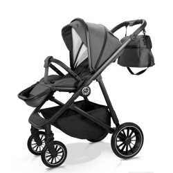 Milu Kids TIBI Dark Grey wózek wielofunkcyjny 2w1 gondola + spacerówka