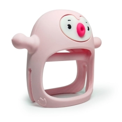 Smily Mia Gryzak Silikonowy Pingwin Buddy Light Pink gryzaczek dla dziecka