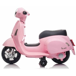 Scooter Piaggio Vespa Pudrowy Róż pojazd akumulatorowy jeździk skuter z napędem elektrycznym Sun Baby J04.003.1.2